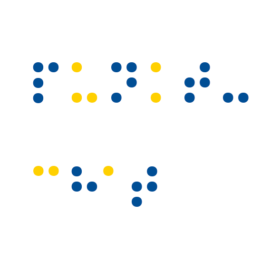 Pistekirjoituksella teksti Punktchat. Pistekirjaimista joka toinen on sininen ja joka toinen keltainen.