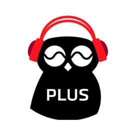 Suomalainen Plus -palvelun logossa on pöllö, jolla on kuulokkeet.